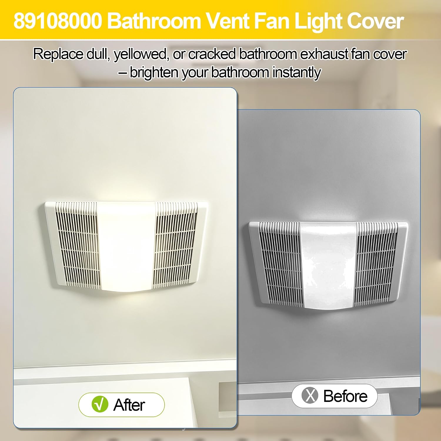 89108000 Bathroom Vent Fan Light Lens Cover Compatible with Broan Nutone 763RLN 769RF 770F VF705RCN VF707RCN Bathroom Light Cover Replacement (2-Pack)