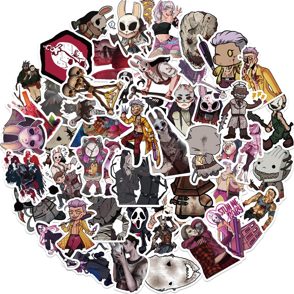 Dead By Daylights Stickers, 50 Pcs Figure Vinyl Waterproof DIY Sticker Decals for Party, Water Bottle Scrapbook Laptop Skateboard Computer for Teens Students