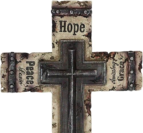 Miniatura 5 de Ebros Gift Rústico cristiano occidental inspirador amor esperanza paz increíble gracia sagrada Escrituras Biblia cita del libro de Joshua cruz placa