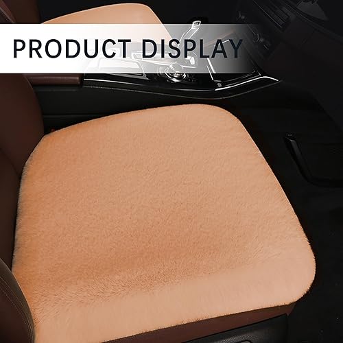 Miniatura 6 de 2 cojines esponjosos para asiento de automóvil, almohadilla cálida de invierno para asiento de automóvil con fundas antideslizantes para asiento
