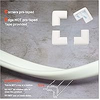 Vista 5 de Roving Cove "borde y Esquina Cojín de seguridad pre-taped esquinas; Premium childproofing Edge Corner Guardia – Niño seguridad seguridad en el hogar