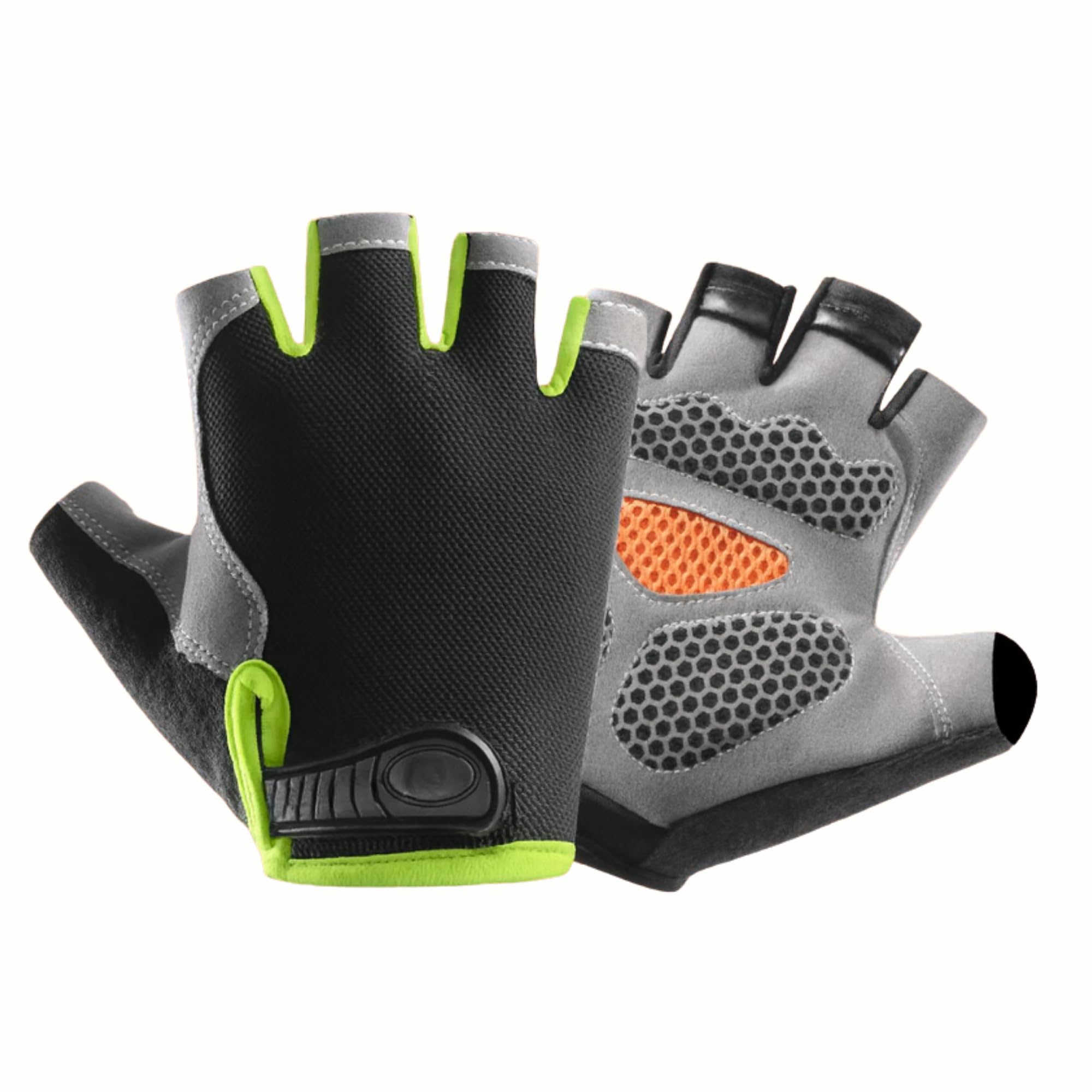 OnlyPRIME Gym Gloves Men and Women with Non-Slip Gel for Weightlifting, Cycling, Gym and Training | Breathable Fitness Gloves with Gel Pads (Green, M)