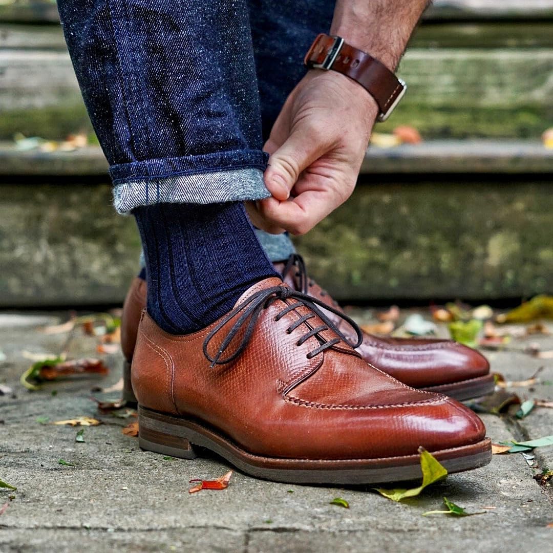 BoardroomSocks Merino Wool Mid-Calf Dress Socks for Men, Ribbed Dress Socks - Image 3