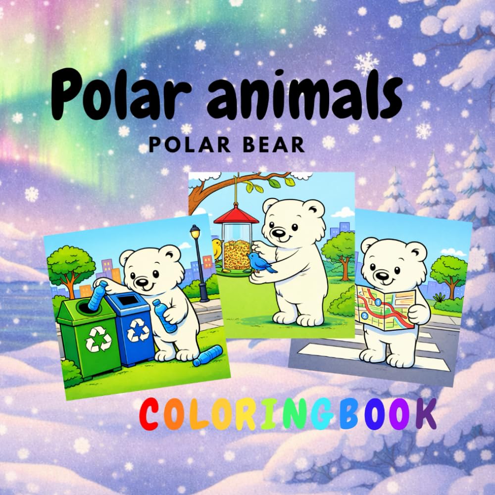 Polar Bear Coloring Book for Kids Ages 6–8: Polar Animal Adventures