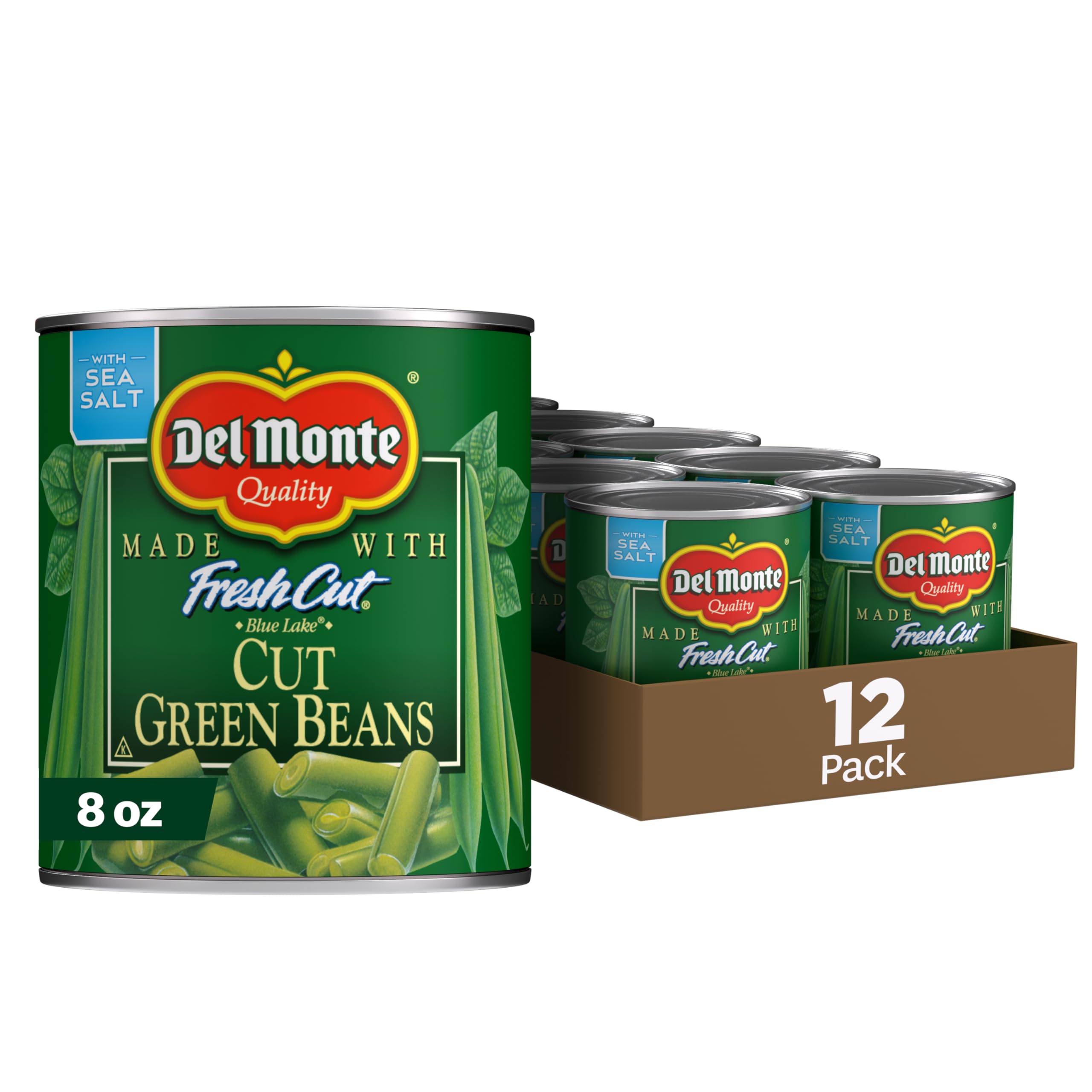 Del MonteBLUE LAKE Cut Green Beans, Canned Vegetables, 12 Pack, 8 oz Can
