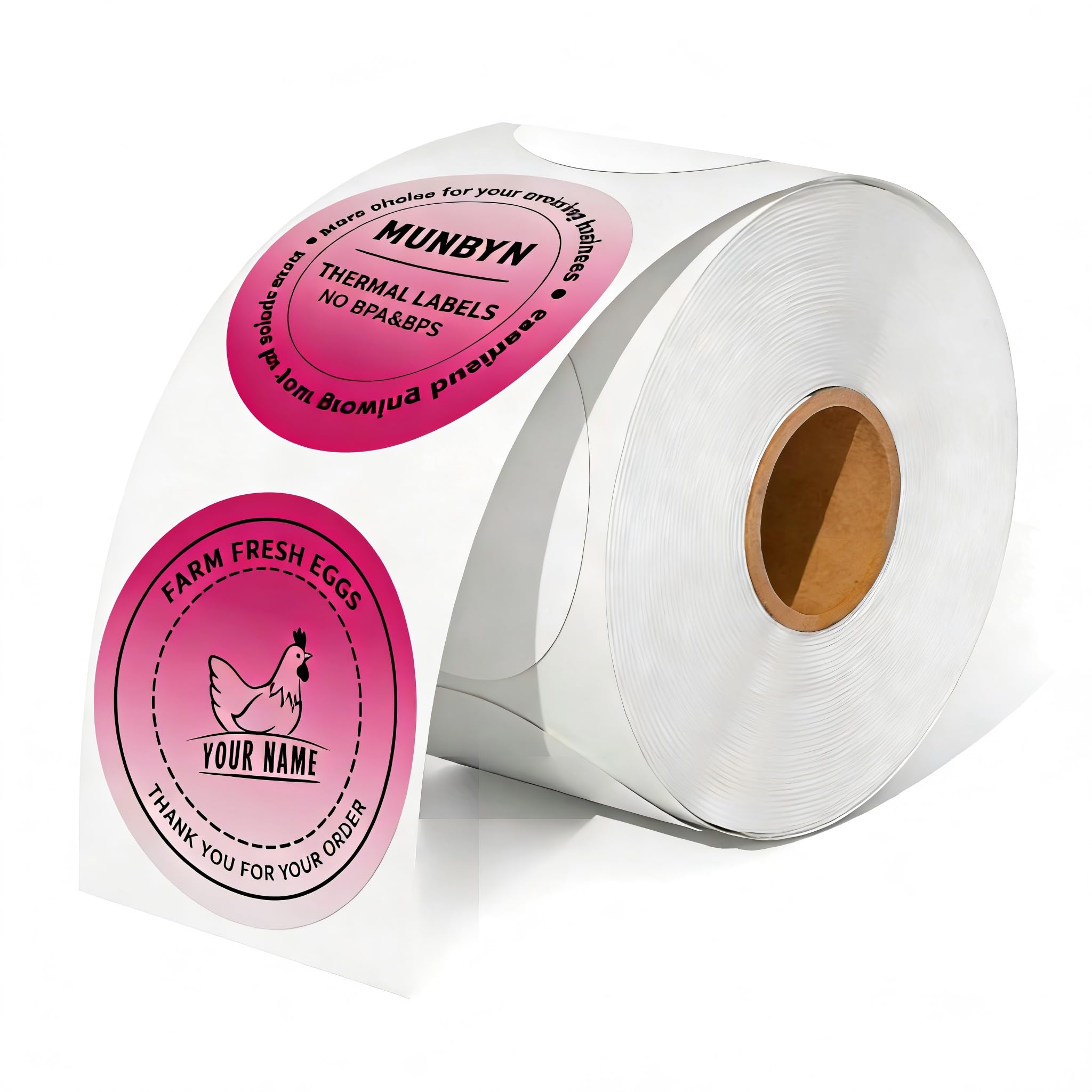 MUNBYN 50x50mm Berry Party Macaron Color Circle Thermal Sticker Labels, Multi-Purpose Round Thermal Printer Labels for Canning, Baking, Jam (150/Roll)