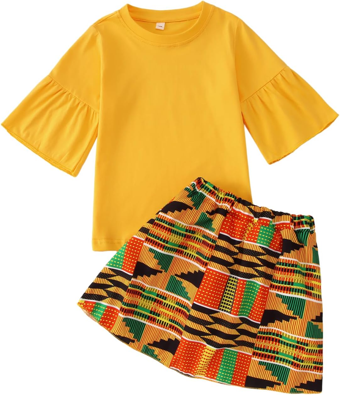 KEKEMI Kid Toddler Girls African Outfit Dashiki Ankara Shirt Black History Month Print Skirt Set Boho Summer Party Clothes