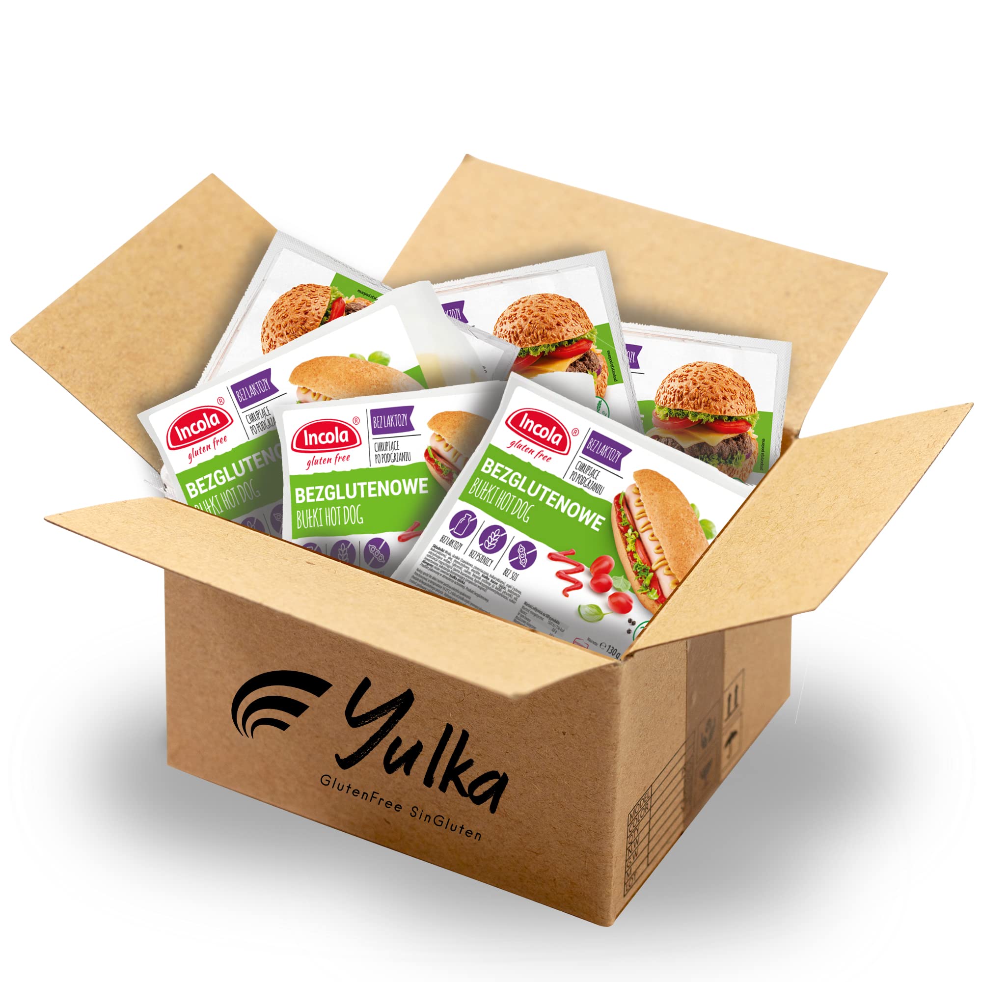 YULKA Glutenfrei | BRÖTCHEN BOX - A6 | 6erPack | Glutenfreie Brötchen und Backwaren | Laktosenfrei Weizenmehlfrei | Vorteilspack