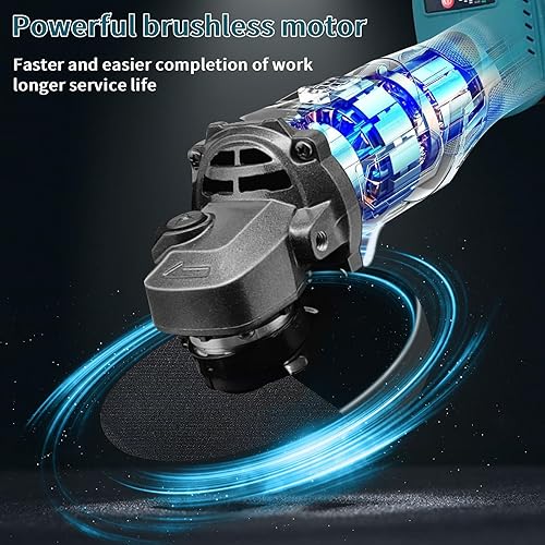 Miniatura 2 de AQTZGOS Amoladora angular inalámbrica, motor sin escobillas de 10000 RPM, herramienta de corte de amoladora angular inalámbrica de 20 V con 2