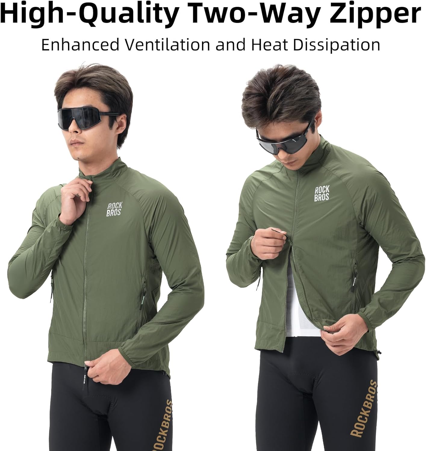 ROCKBROS Cycling Jackets for Men Breathable Cooling Lightweight Long Sleeve Cycling Jersey Running Cycling Windbreaker - Image 8