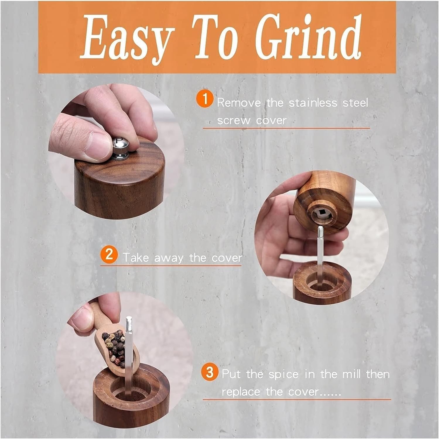 Pepper Grinder Set, Manual Salt And Pepper Mills- Salt Grinder And Pepper Mill