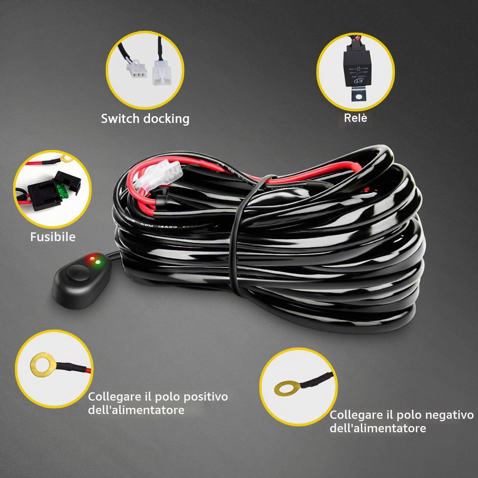 RIGIDON barra led fuoristrada 23 Pollici 58cm 324W luce con 12V cablaggio | impermeabile, tripla fila, per auto trattore camion SUV UTE ATV barca 4x4 veicoli offroad, 6000K bianca, flood spot combo