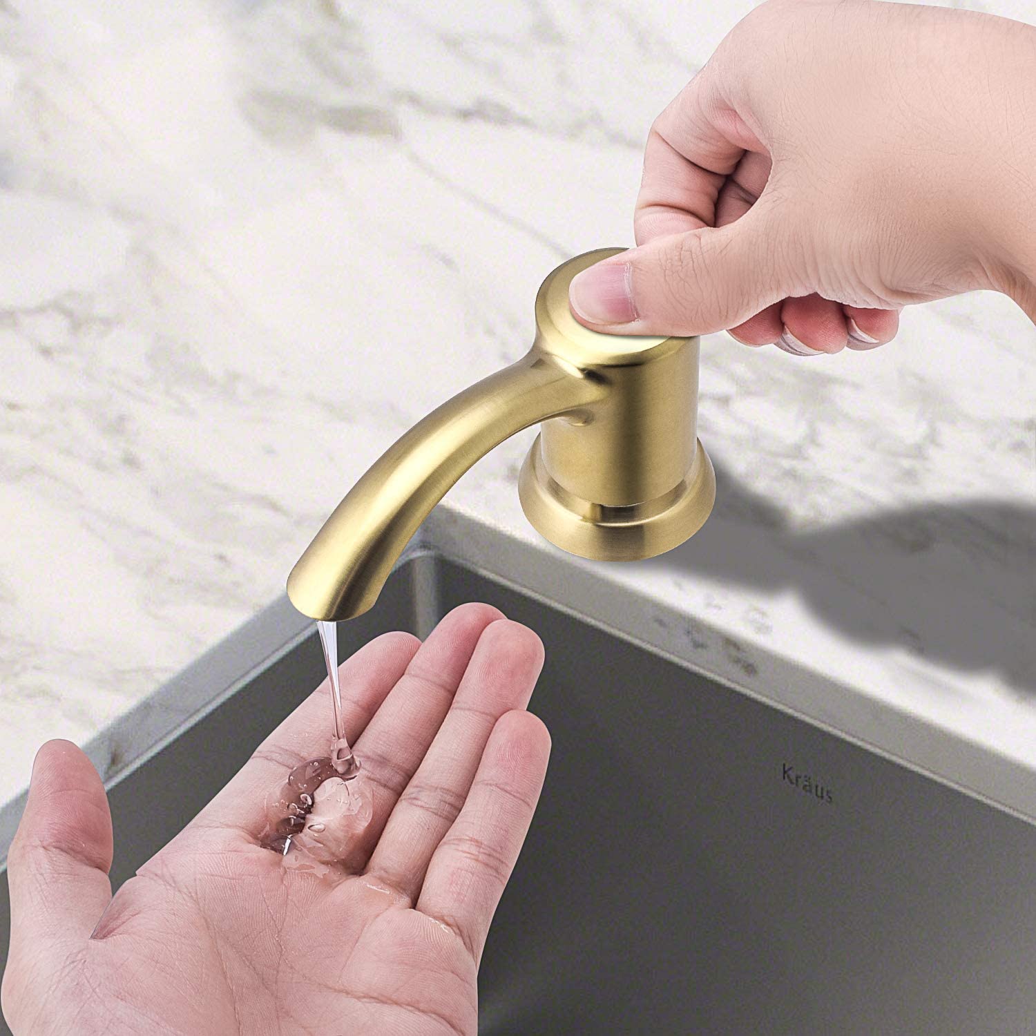 SAMODRA Soap Dispenser for Bathroom Kitchen Sink with Large 17 OZ Soap