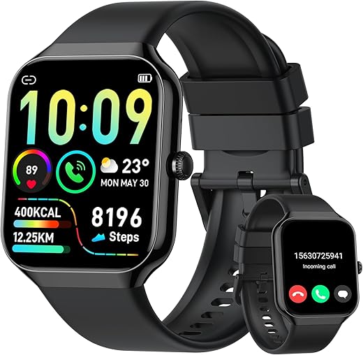 Togala Reloj Inteligente Hombre Mujer, 1.96" Smartwatch con Llamadas Bluetooth, Monitor de Sueño, Podómetro, 113+ Modos Deportivos, Whatsapp Notificación, impermeable IP68 Smart Watch para Android iOS