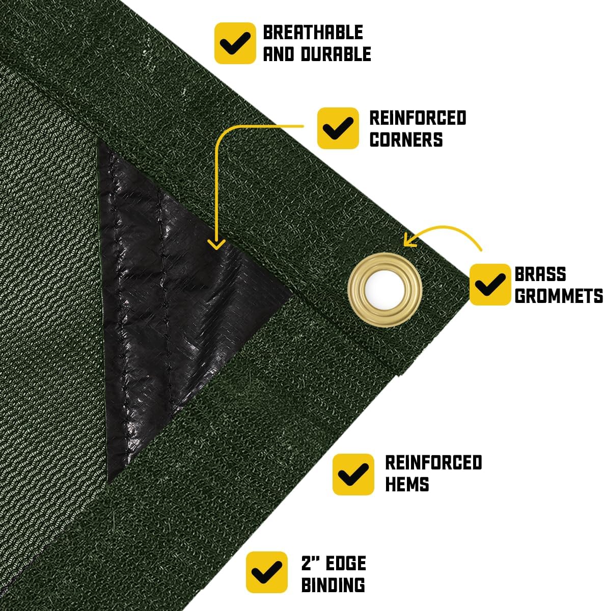 Core Tarps 60% Green Shade Cloth with Grommets - 10 X 12 FT Heavy Duty Mesh Tarp - Sun Shade Cloth for Garden Vegetables Plants Greenhouse Outdoors Backyard Fences Dump Trucks Patio Mesh Shade Tarp