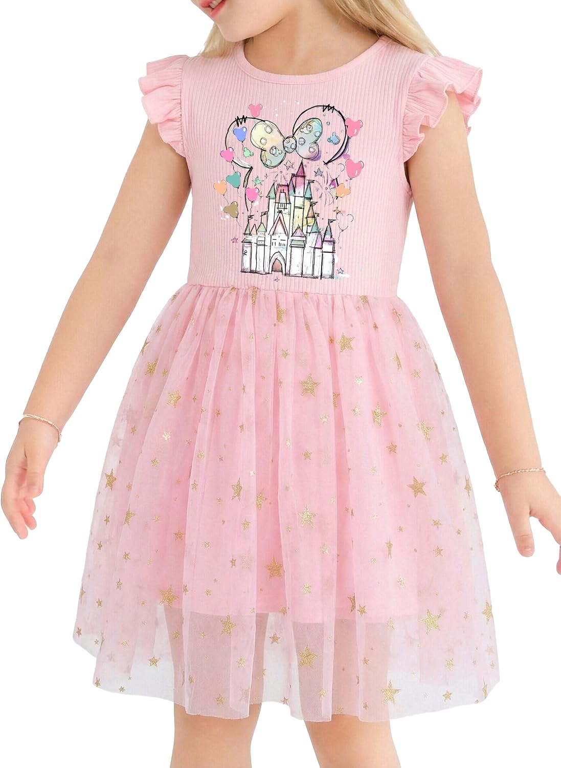 Toddler Girls Tulle Dress Ruffle Party Sequin Tutu Dresses Summer Sundress