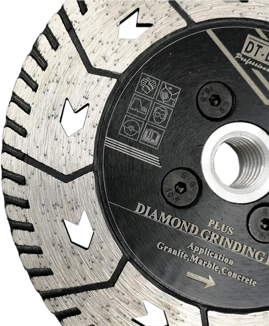 DT-DIATOOL 5 Inch Diamond Dual Blade Pack of 2 Cuting Grinding and Sharpening for Granite Marble Concrete
