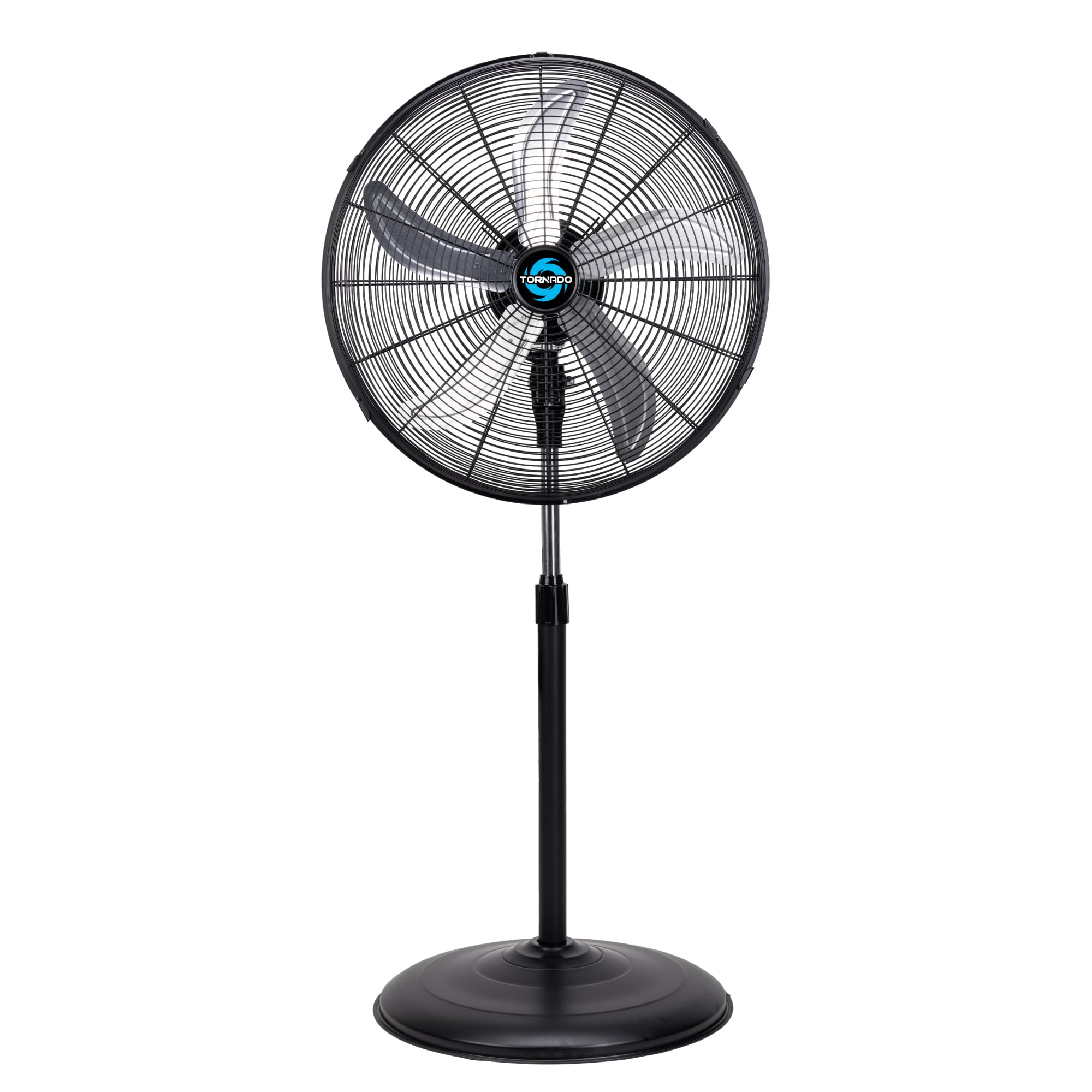 Tornado 20 Inch High Velocity Pedestal Fan, Oscillating Industrial Metal Stand Fan, 3 Speeds, 5000 CFM, 1/6 HP Motor, UL Listed, 6.6 Ft Cord for Commercial, Garage &amp; Workshop