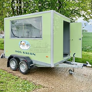 Dog Grooming Trailer for Sale, Mobile Pet Salon Trailer for Car Towable with Hitch, Enclosed Grooming Unit for Professional Pet Service