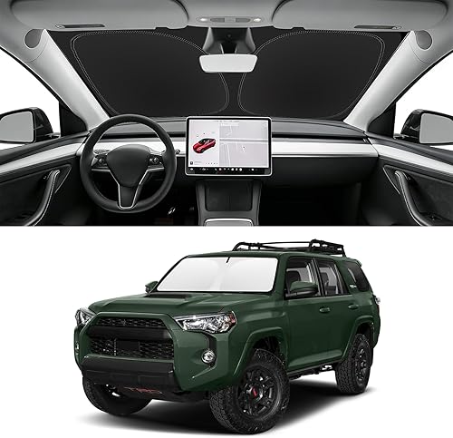 Miniatura 128 de Parasol de parabrisas de ajuste personalizado para Nissan Titan 2017-2024, bloquea los rayos UV y el calor, parasol de ventana delantera, fácil