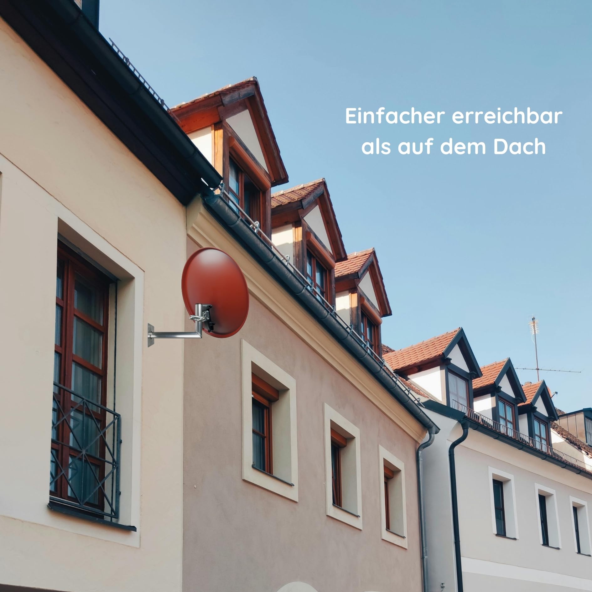 SCHWAIGER -5149- Soporte para Antena parabólica | Antena Sat | Sistema de satélite | Soporte de Pared | Aprobado por TÜV | Distancia a la Pared 35 cm | Plata
