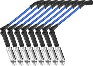 10.2 MM High Performance Racing Spark Plug Wires for Rainier Express Savana 1500 2500 3500 Tahoe SSR Envoy Ascender Trailblazer EXT 4.8L 5.3L 6.0L V8 LS Engine 2003-2008 BLUE