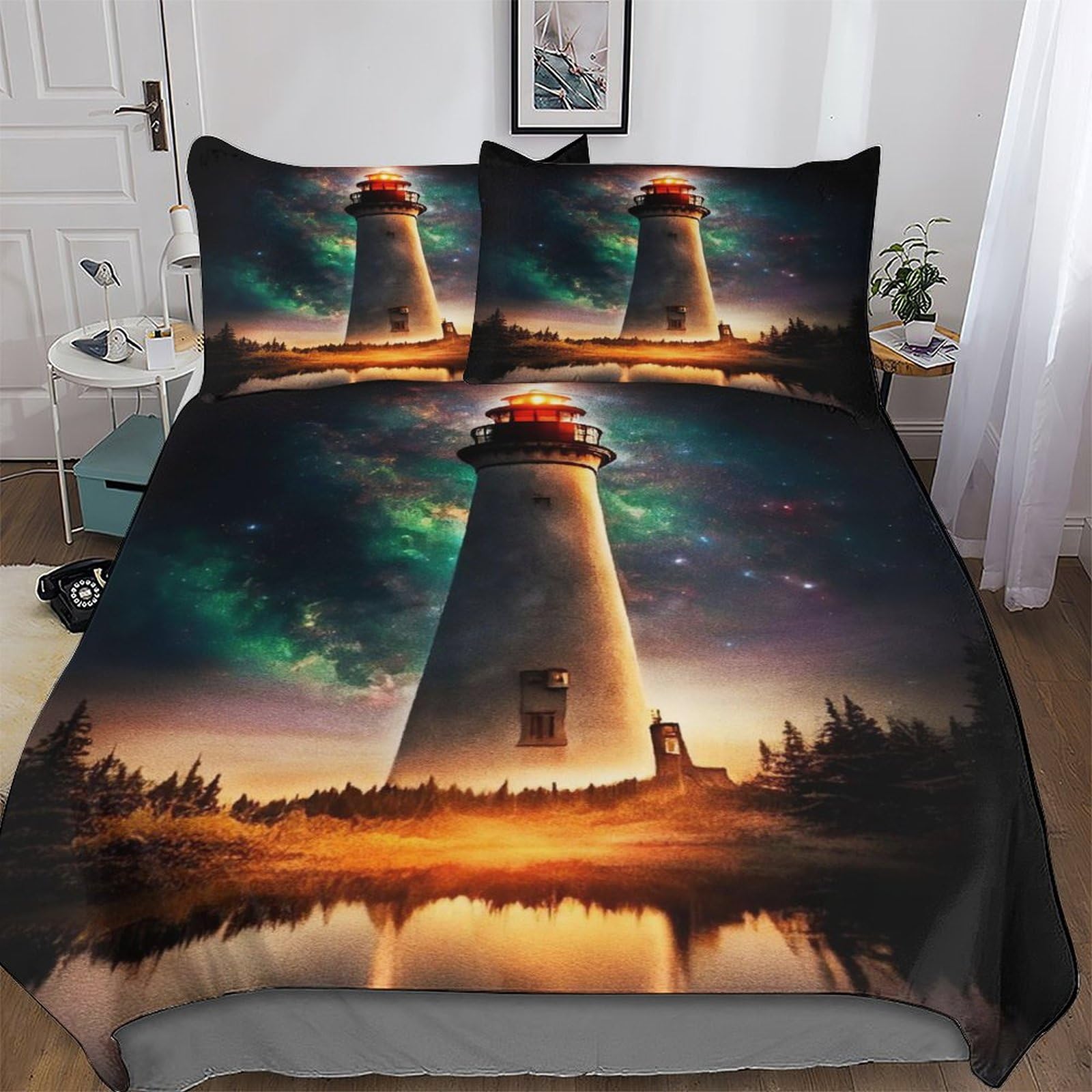 Housse de couette phare 3D parure de lit douceur absolue