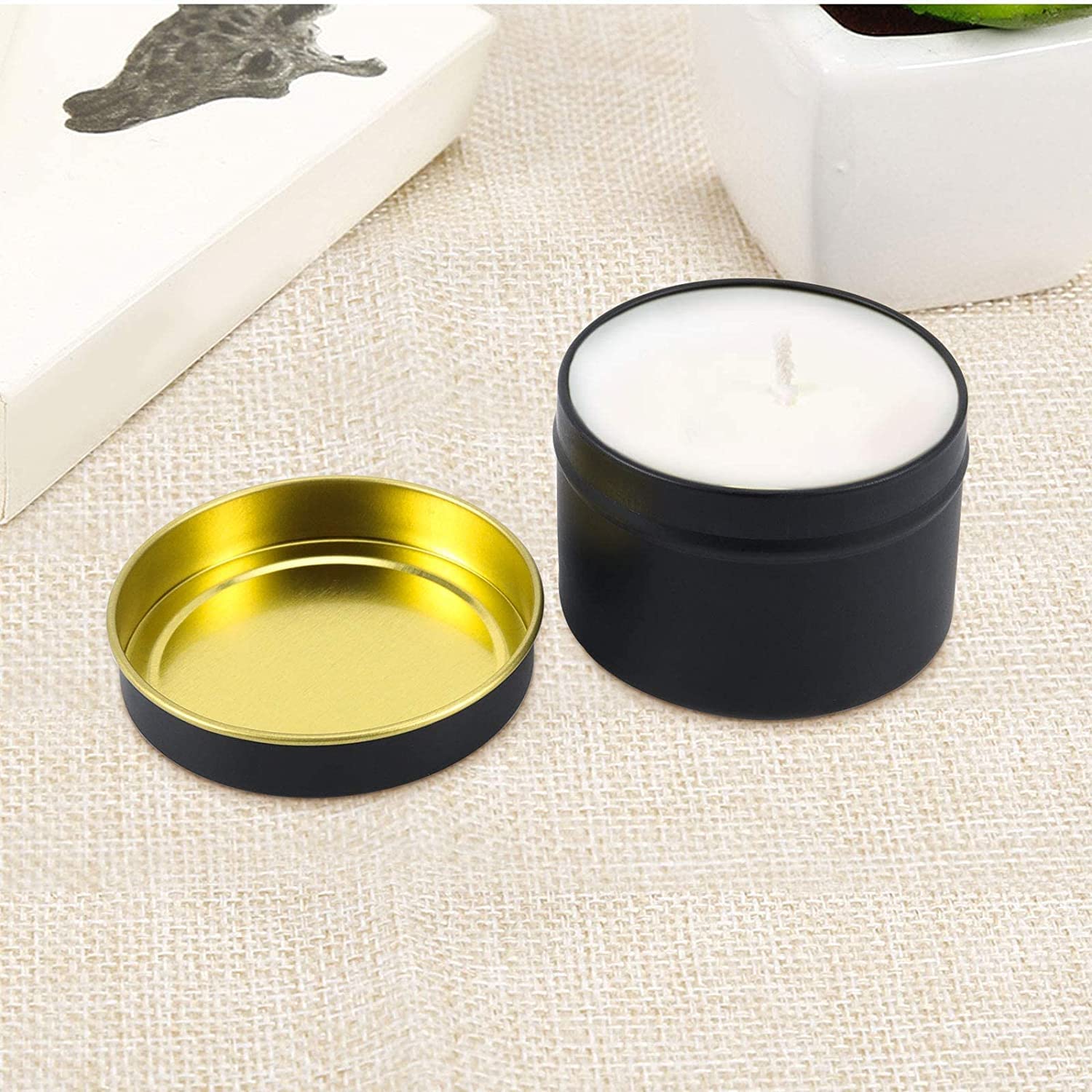 12 barattoli di latta piccoli per candele, mini barattoli di latta con coperchio, rotondi in metallo, per spezie, caramelle, bomboniere, matrimoni, regali