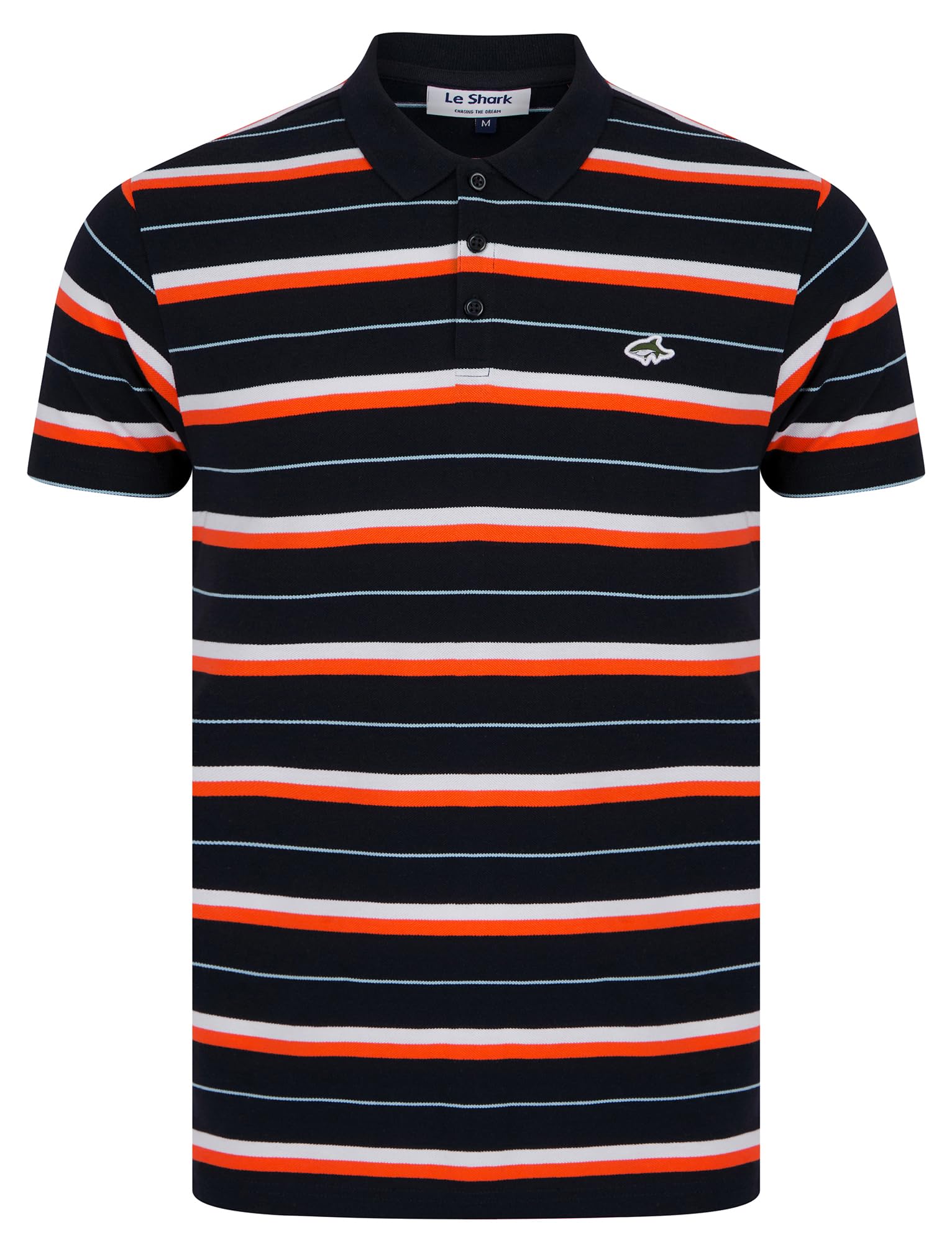 Le Shark Men's Lant - Navy 'Lant' Yarn Dyed Striped Cotton Pique Polo Shirt