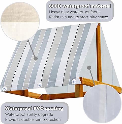 Miniatura 3 de Juego de toldo de repuesto de 43 x 90 pulgadas, juego de lona de repuesto, lona de repuesto impermeable 600d Oxford, accesorios de patio de recreo