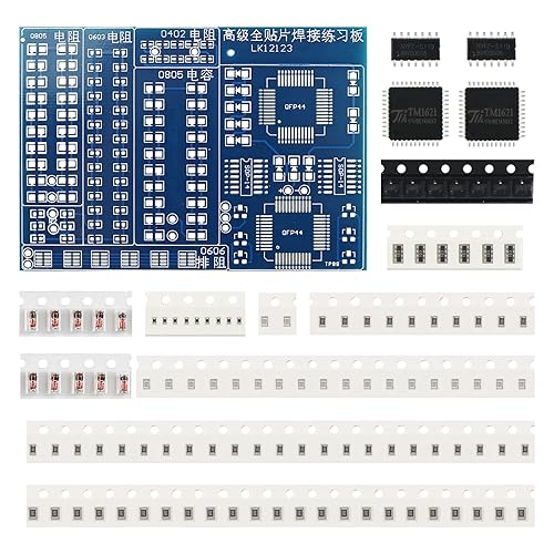 Kit de práctica de soldadura DIY PCB azul serie 0606 Resistores SMD SMT Electrónica Proyectos de soldadura Kit de soldadura simple habilidades de
