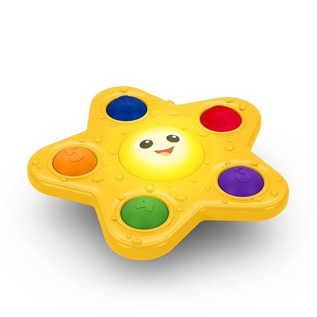 Baby Einstein, Juguete sensorial para explotar Burbujas Pop & Glow Starfish, a Partir de 6 Meses