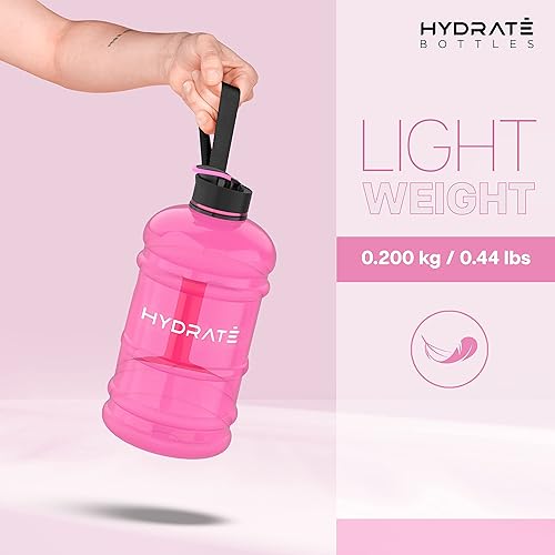 Miniatura 6 de HYDRATE XL Jug - Botella de agua de 2.2 litros, sin BPA, tapa abatible, ideal para gimnasio, opciones de color (rosa)