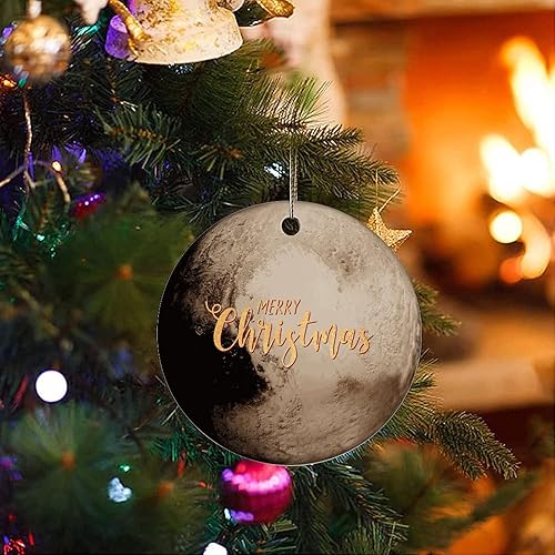 Miniatura 3 de Two-Side Printed Cosmic Galactic Planet Ceramic Christmas Ornament, Novelty for Family Friends Kids, Star Christmas Keepsake Pendants