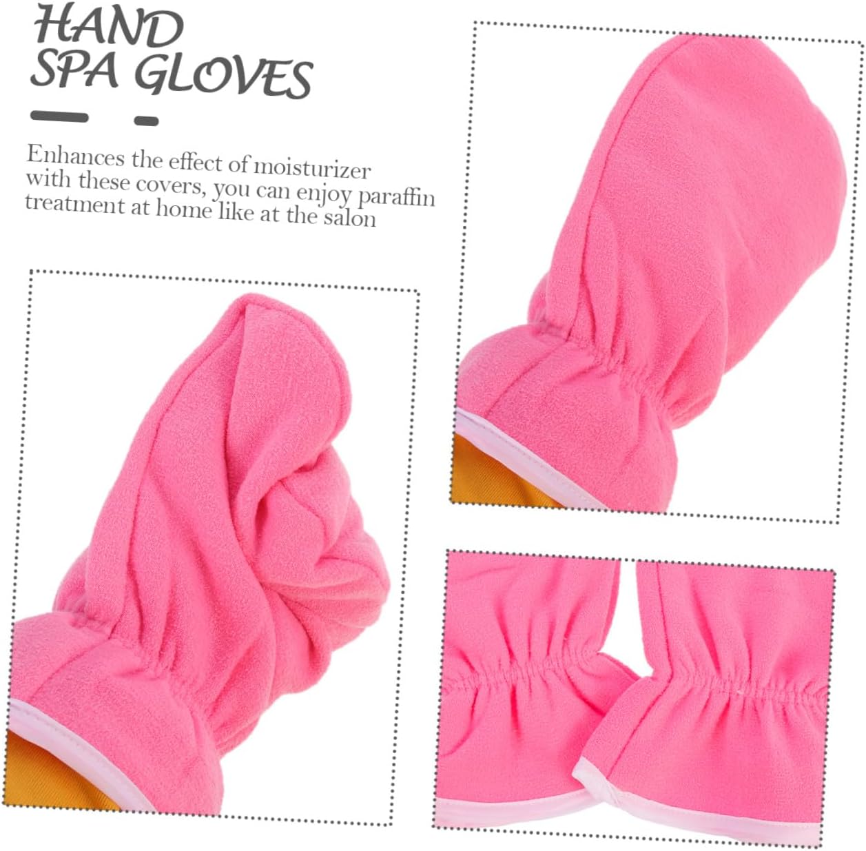 Paraffin Wax Bath Mitts 3 Pairs Thermal Insulation Hand Spa Gloves Moisturizing Hand Care Mittens for Women Home Beauty Treatment