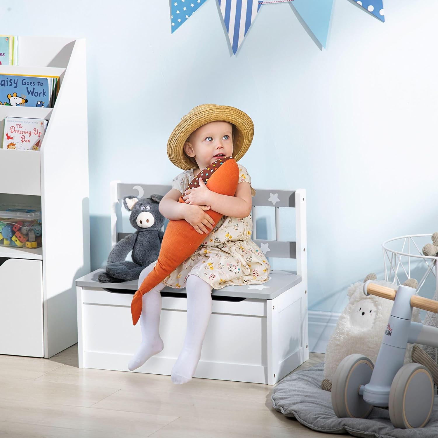 Storage Bench with Seating and Toy Storage