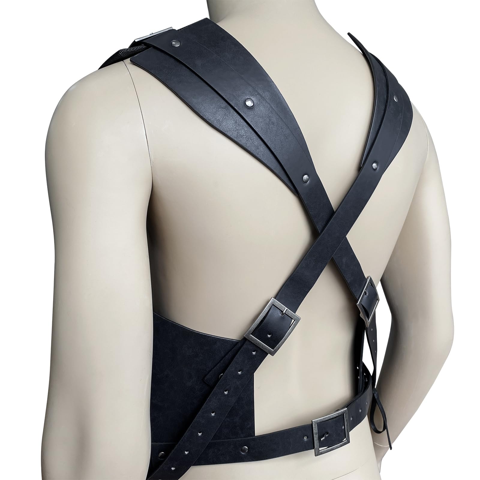 HiiFeuer Viking Warrior PU Leder Brustpanzer, Retro Ritter Leder Körperpanzer, Mittelalterliche Rüstung für LARP/Cosplay