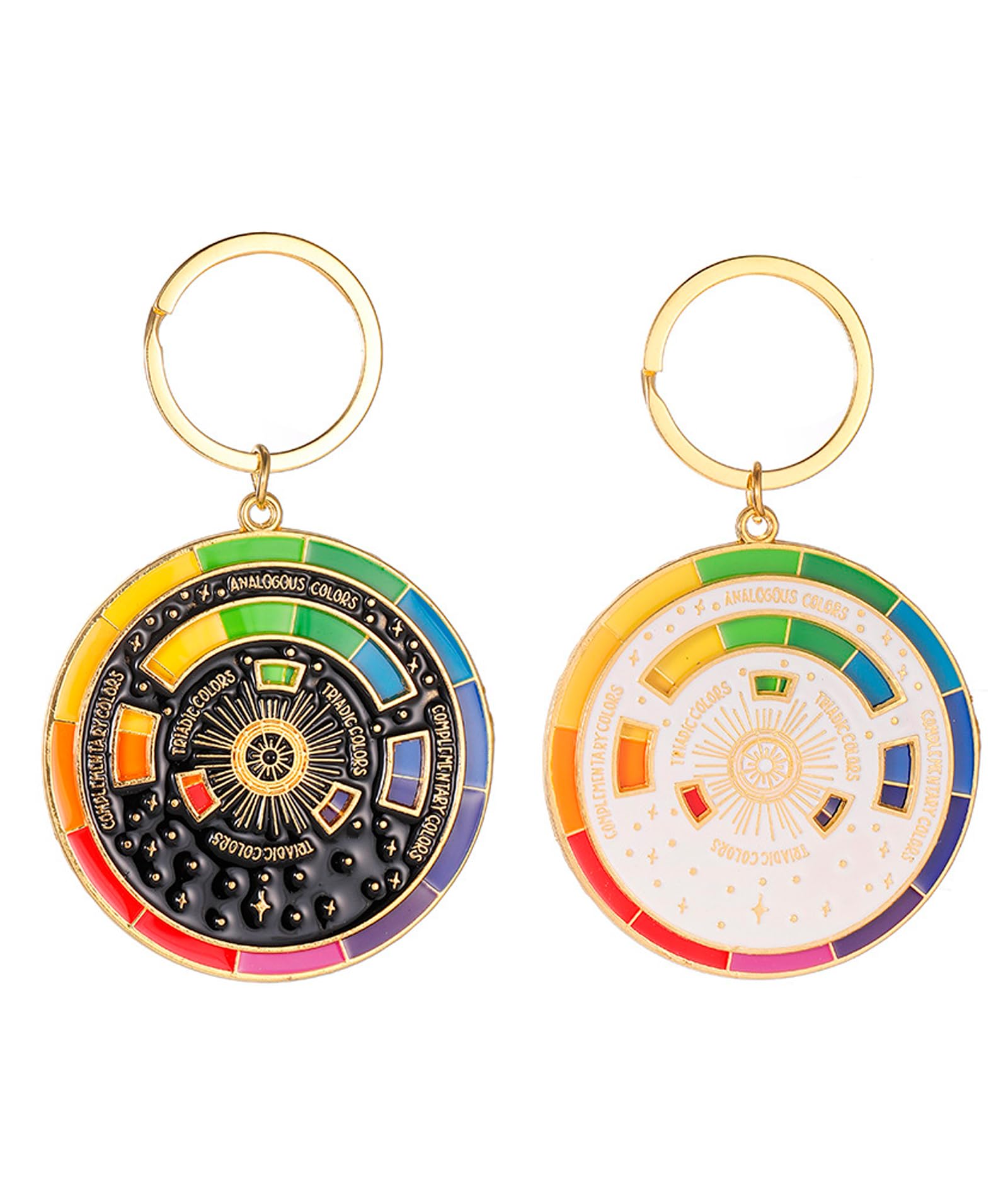 2Pcs Rotatable Keychain Set,Black and White Matching Keychains for Couples and Friends, Spinning Key Organizer and Bag Pendant-image-15