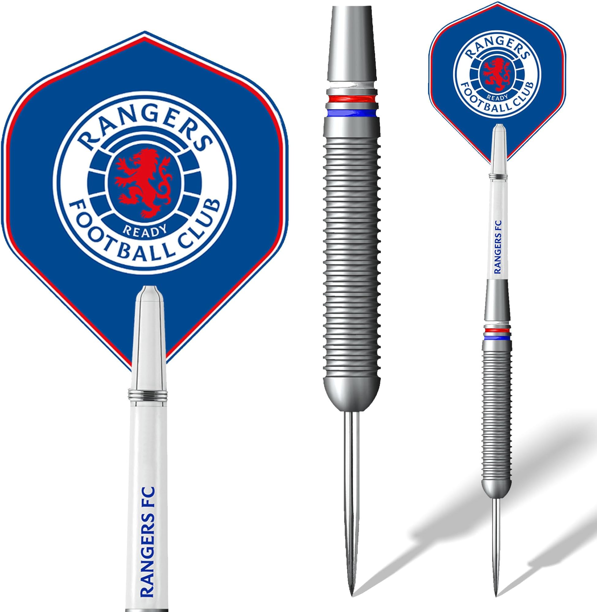 Officially Licensed Glasgow Rangers Football Club Steel Tip Brass Darts Set, Crest, Blue, 22g.