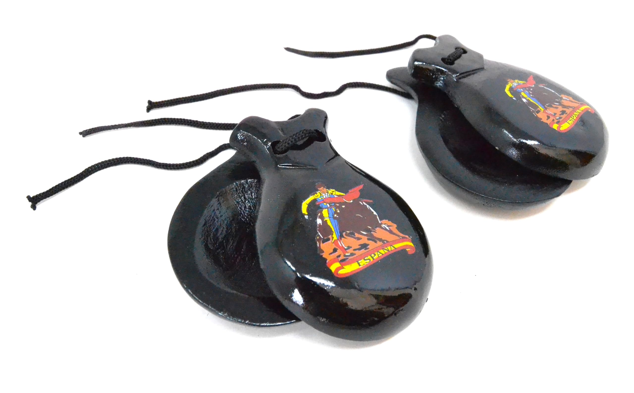 SPANISH BLACK CASTANETS FOR ADULTS. CASTANETS FLAMENCO DANCE. made of solid wood. super torro - Image 3