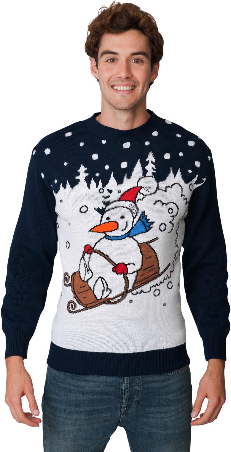 New Camp Ltd New Unisex Mens Womens Jumper Christmas Xmas Novelty Retro Fairisle Santa Party Sweater Jumpers Exclusively to Sizes - S/M/L/XL/2XL/3XL/4XL