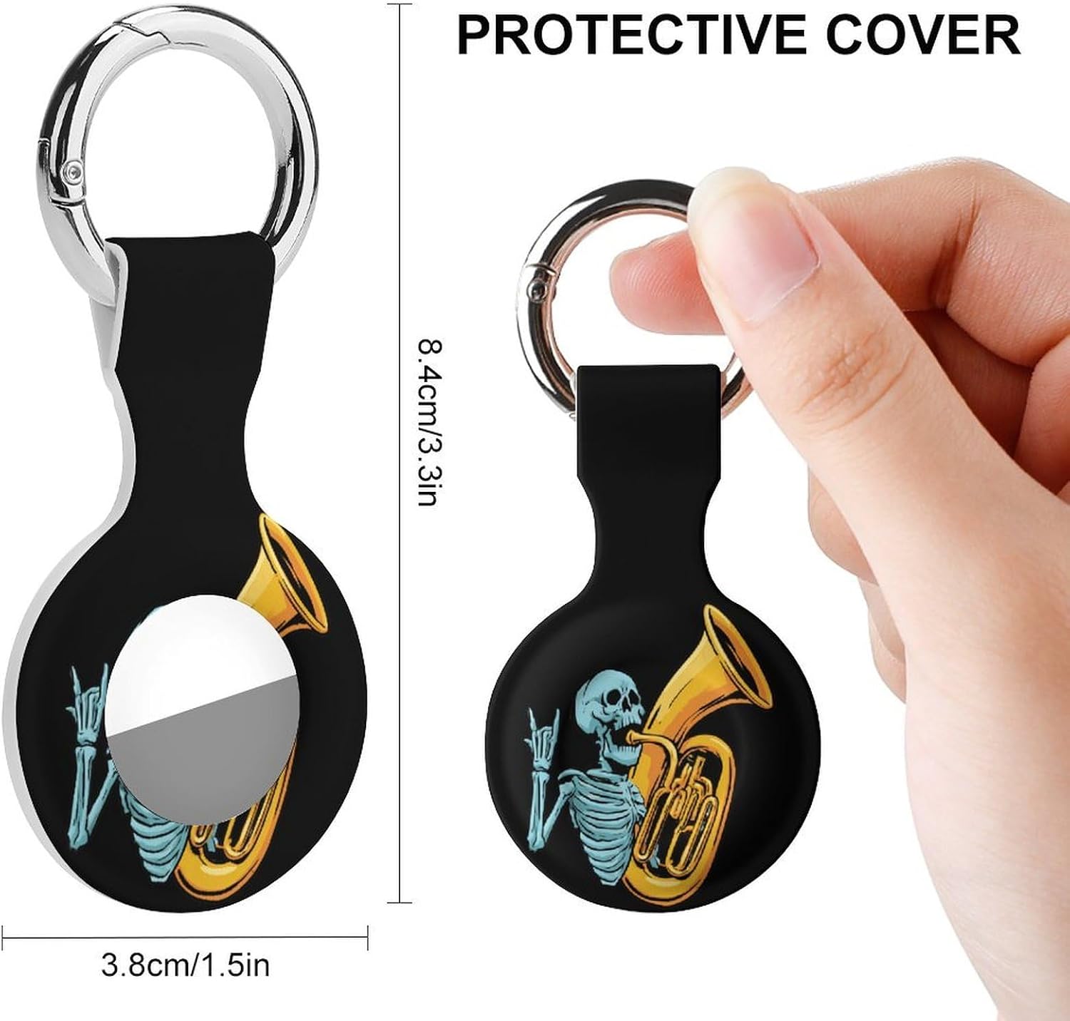 Rock Skeleton Playing Tuba Protective Case Shockproof Cover 1PCS image 2