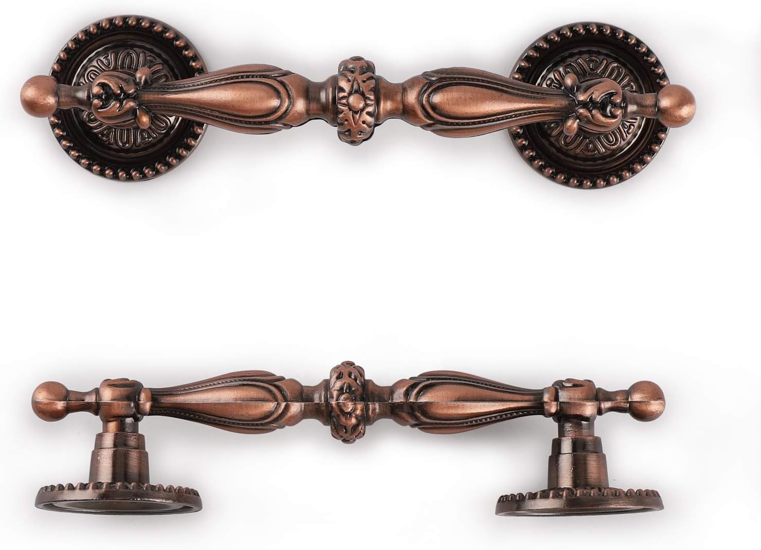 Probrico 10 Pack Cabinet Handles in Antique Copper Finish,Vintage Drawer Pulls for Kitchen,Classic Style Dresser Handles