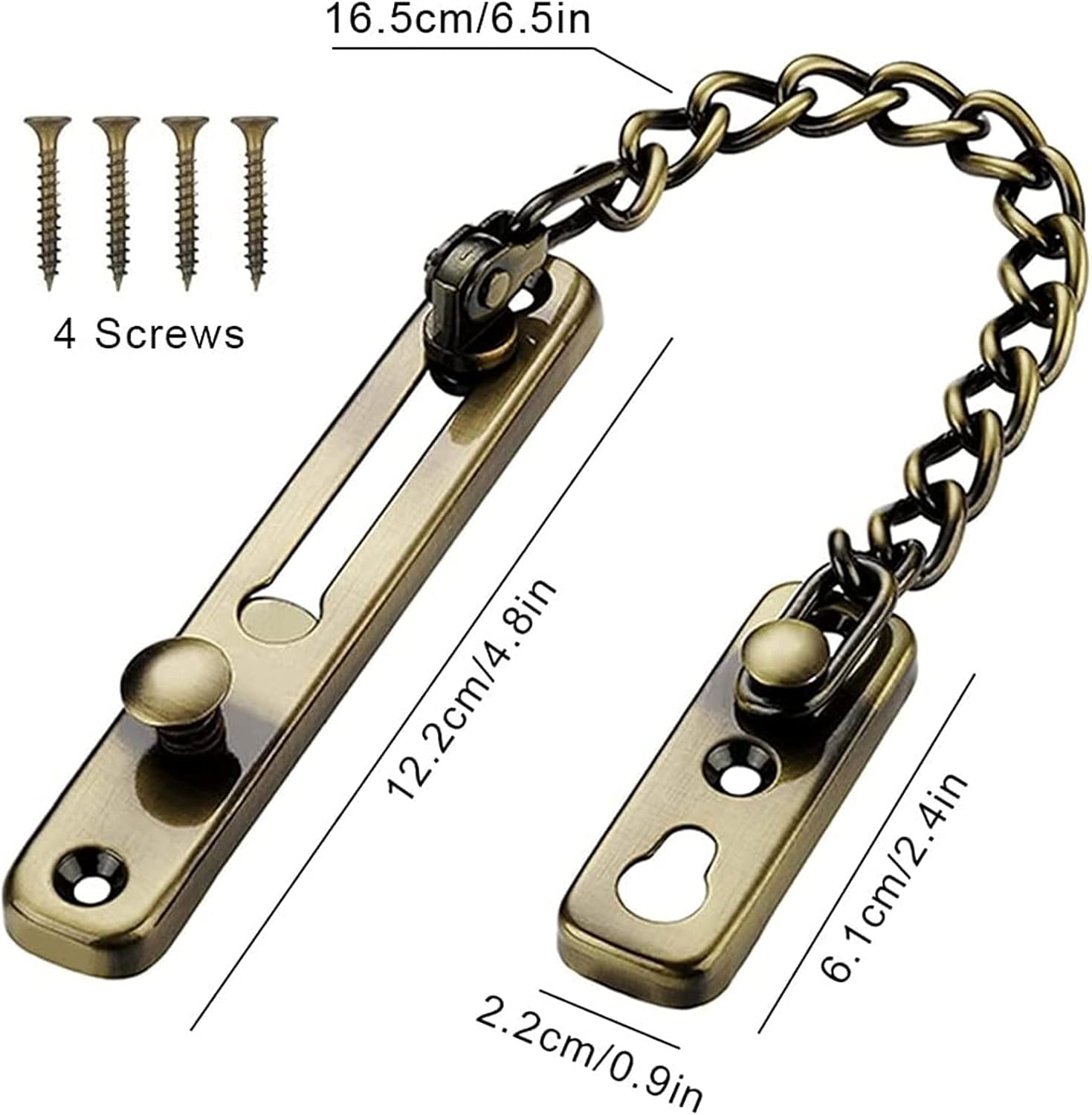 AMAZWI Door Chain Lock,Chain Safe Buckle,Latch Safety Limiter,Door Lock Buckle Hotel Hotel Door Buckle Door Bolt Stainless Steel Anti-Theft Chain Door Chain Room Door Anti-Lock Bolt 1 Pack