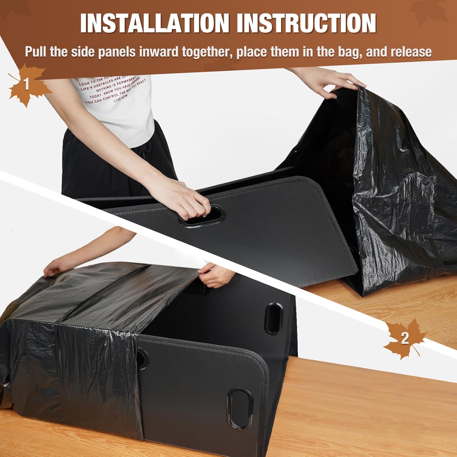 Touri 2 PCS Lawn Trash Bag Holder, Leaf Collector Holder Holds 30-42 Gallon Bags, Reuseable Garbage Frame for Camping, Yard Weeding, Lawn Party