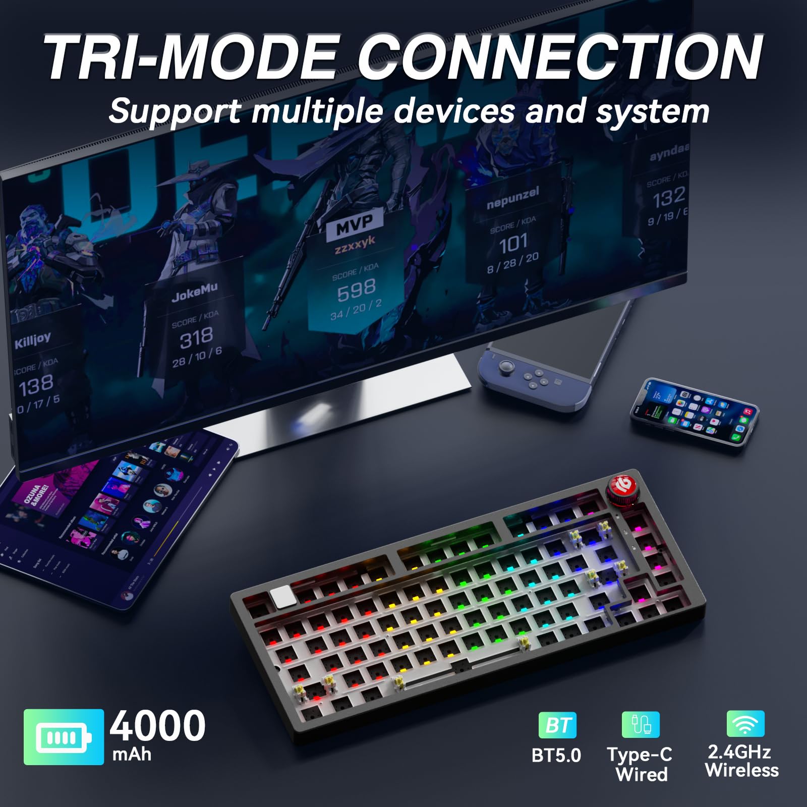 Amazon | LEOBOG Hi75C Pro ワイヤレスメカニカルキーボードキット