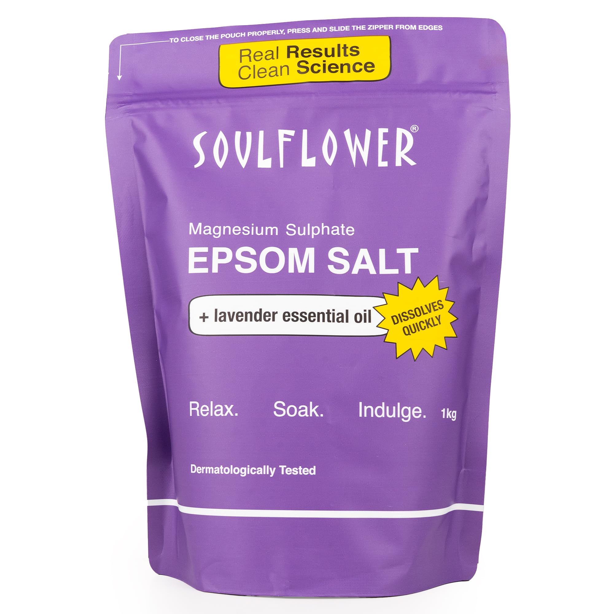 Soulflower Epsom Salt for Foot, Bath & Body Spa, Swelling & Soreness, Relaxing, Muscle Pain Relief | 100% Pure USP Grade Epsom Salt| Pure Lavender Essential Oil 1 kg (Pack of 1)-picture-23