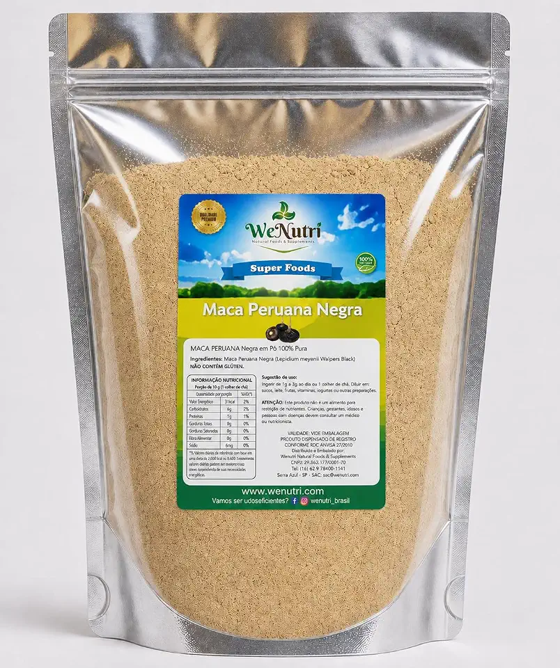 Maca Peruana Negra Pura 1kg Wenutri