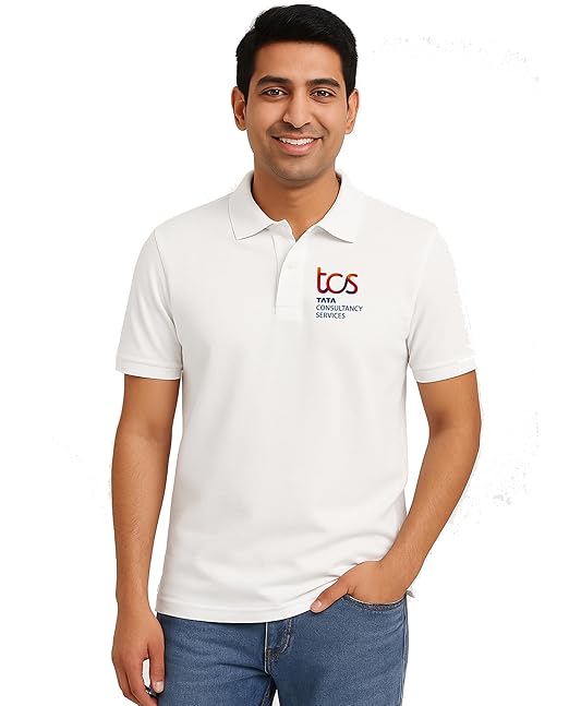 Buy PrintHolic TCS Logo Printed Polo Collar T-Shirt | Half Sleeve
