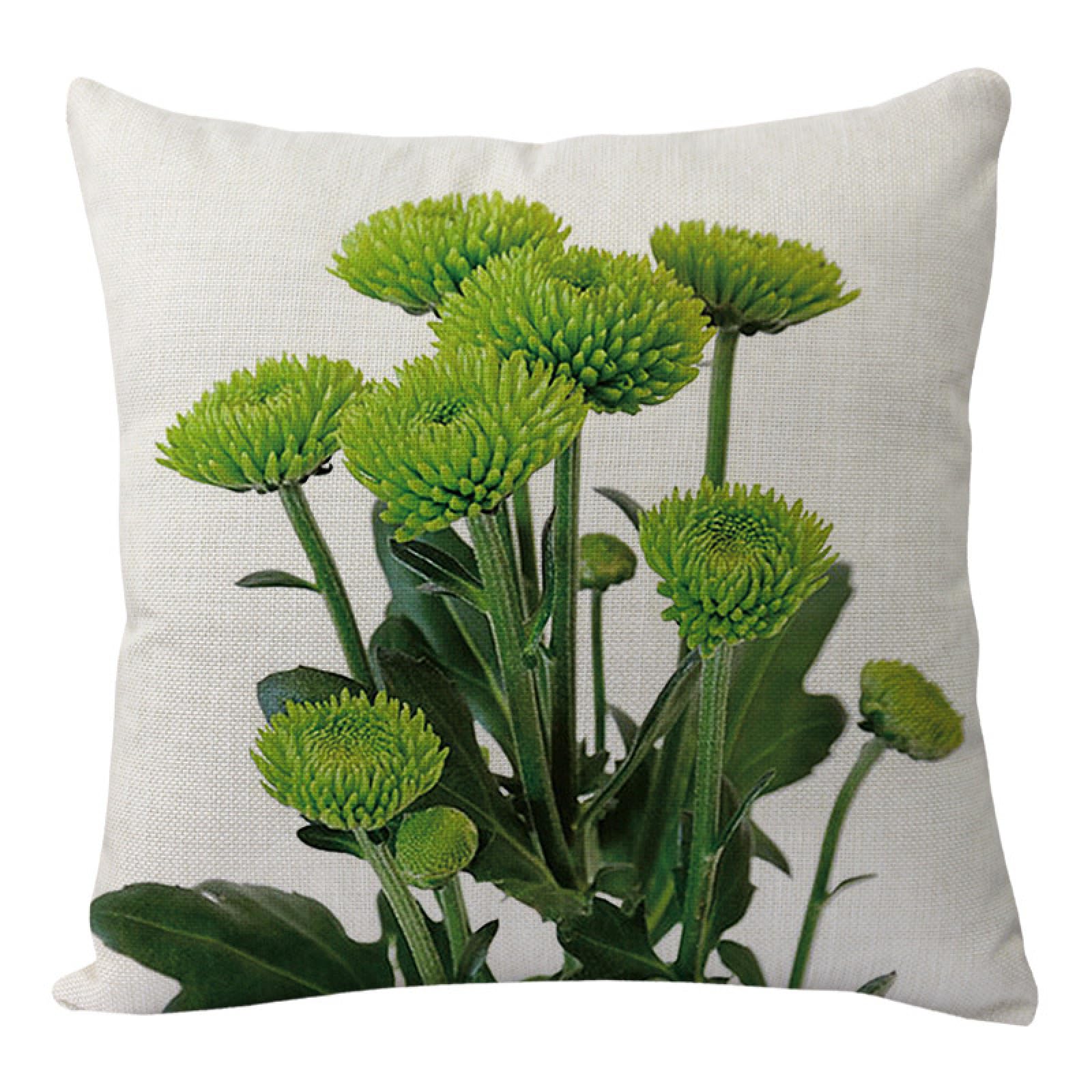 Wazylphin Cushion Covers Abstract Green Pillow Cases Cotton and Linen Cushions with Covers Included Zipper Sofa Cushions Soft Pillowcase Living Room Pillow Cover Bedroom Cushion Cover 40x40cm/1 Pack
